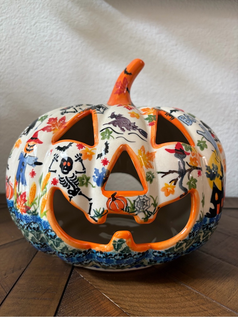 Polish Pottery Boleslawiec Poland Ceramic Halloween Jack-O'-Lantern New